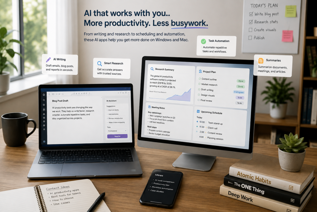 The Best AI Productivity Apps for Windows and Mac in 2026