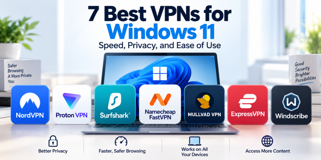 7 Best VPNs for Windows 11 in 2026: Speed, Privacy, and Ease of Use